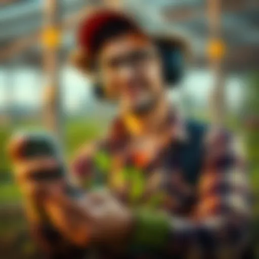 A person providing ID farming services, showcasing a friendly approach and communication tools.