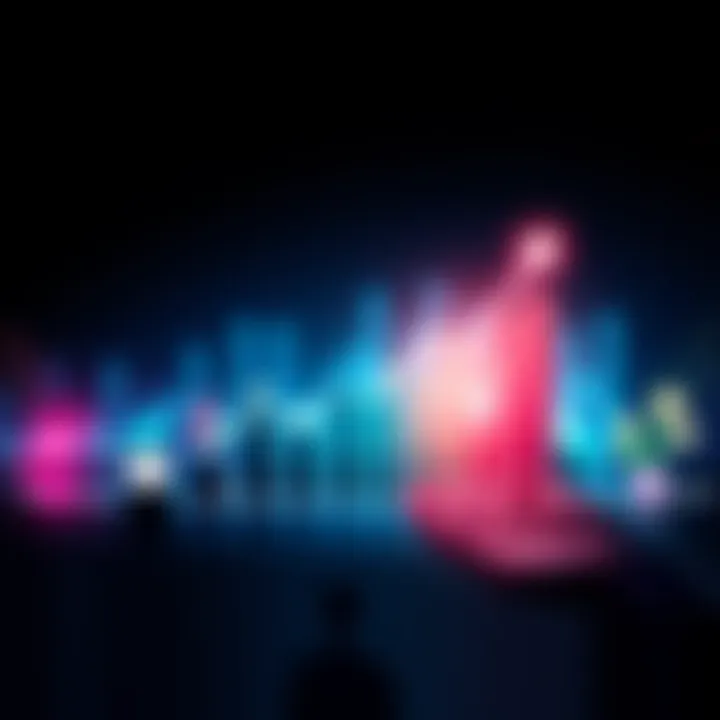 Ideal Salary Concept A graph showing salary growth with icons representing different job sectors and financial goals