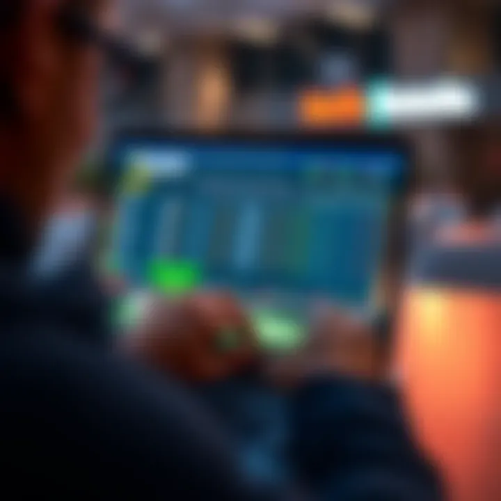 A person checking a betting website on a laptop, looking for signs of fraud