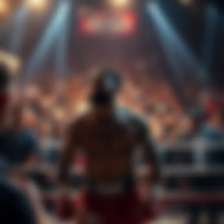 A tense moment in the ring featuring Idiris, an unknown fighter, surrounded by a cheering crowd and officials, highlighting the unexpected betting odds.