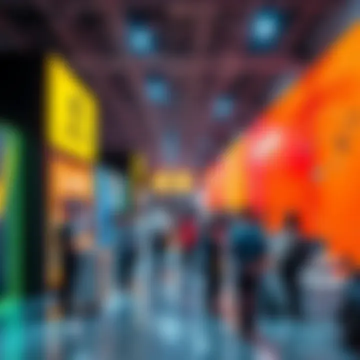 A showcase of creative projects in the Ignition Zone, featuring people interacting with displays and engaging with new ideas.