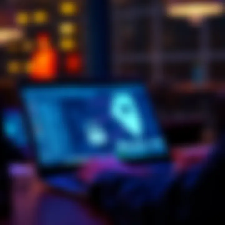 A person using a laptop with a VPN interface showing connection to Illinois, symbolizing access to Hacksaw platform despite restrictions.