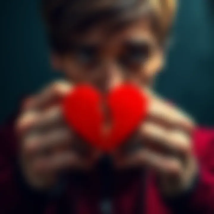 Impact of Cheating A person looking distressed while holding a broken heart symbol, representing the consequences of cheating in relationships.