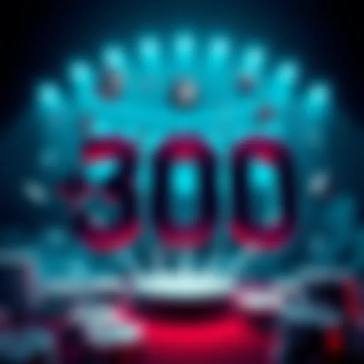 A graphic showing various betting options and strategies with a focus on the number 300, symbolizing the impact on gaming behavior.