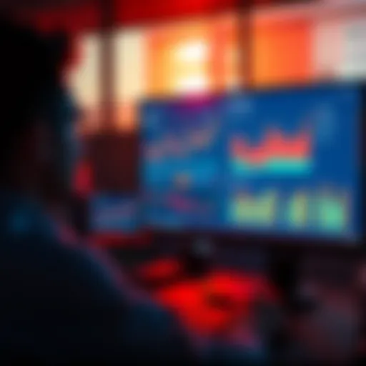 A person looking at a computer screen displaying graphs and profit charts, representing strategies to boost income with minimal investment.