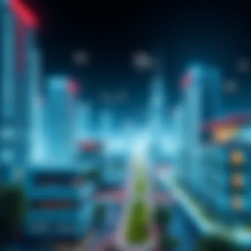 Innovative Ideas for the Future A futuristic cityscape with advanced technology and green spaces, showcasing innovations shaping daily life in 2026.