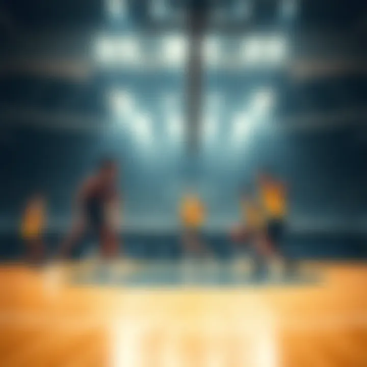 Players engaging in a high-energy cardio workout on the basketball court during the first quarter of the game