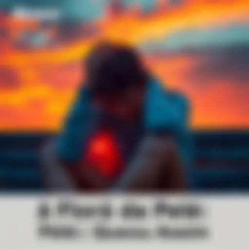 Person experiencing intense emotions A young person sitting on a bench with tears in their eyes, holding their head in their hands, surrounded by a colorful sunset, symbolizing emotional struggle and support.