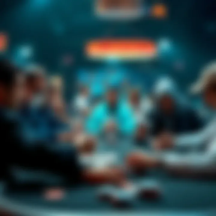 A poker table filled with focused players, cards in hand, showcasing a competitive atmosphere in a 25NL Rush and Cash game.