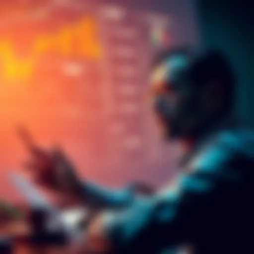 A person analyzing financial graphs and charts, looking determined while planning their investments without fear.