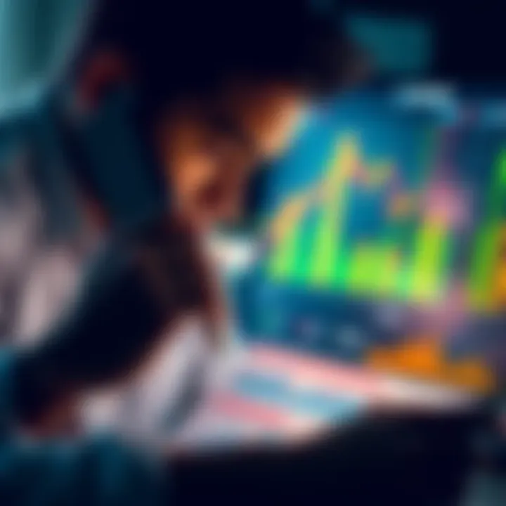 A person examining financial charts and graphs for investment opportunities