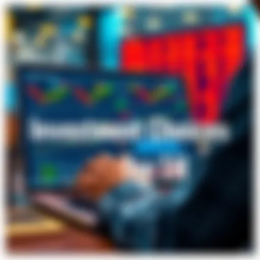 A person analyzing investment options on a laptop with financial charts and graphs on the screen, focusing on selections for the next hours.