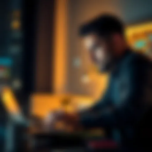 A person looking at their investment portfolio on a laptop, contemplating whether to withdraw funds or wait.