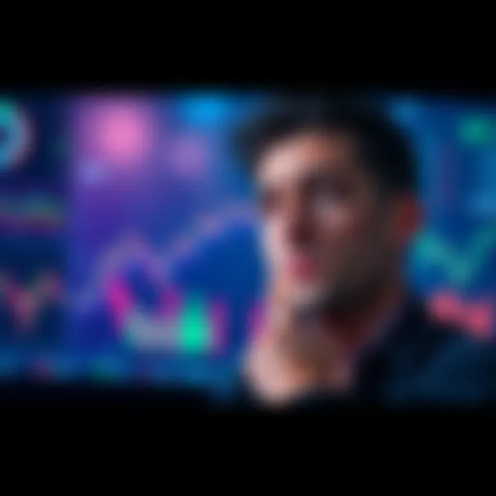 Individual looking at financial charts and graphs with a confused expression, representing uncertainty about withdrawing investments.