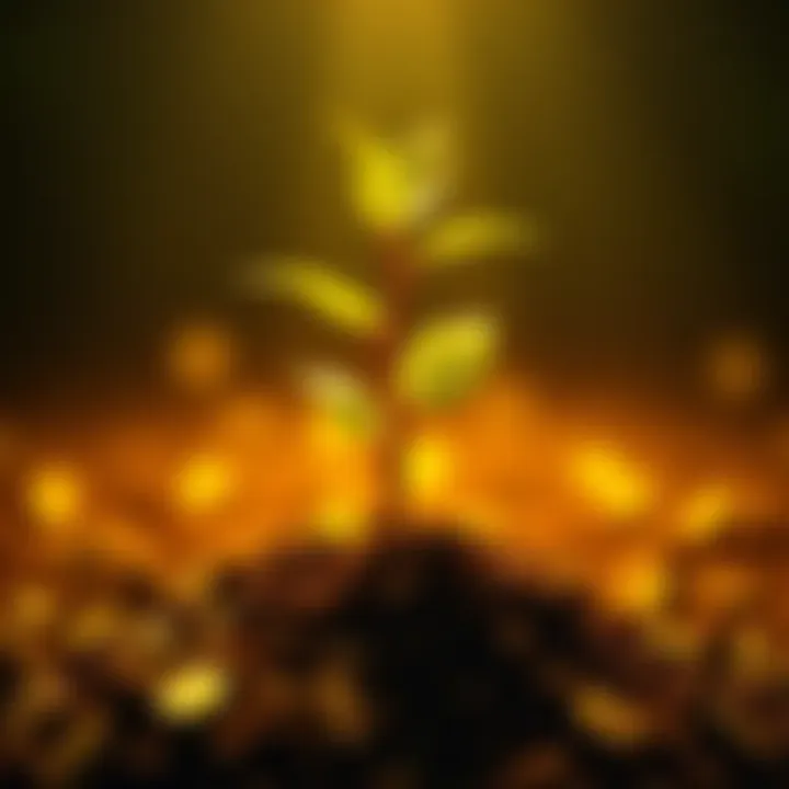 A graphic showing a growing plant symbolizing investment growth with dollar signs around it.
