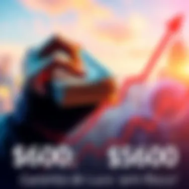 A person holding a stack of cash with a graph showing upward growth in the background.