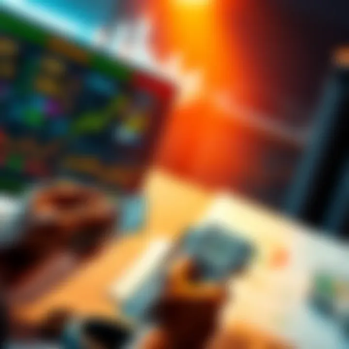 A person reviewing financial charts and data while planning investments in BANG with money in hand