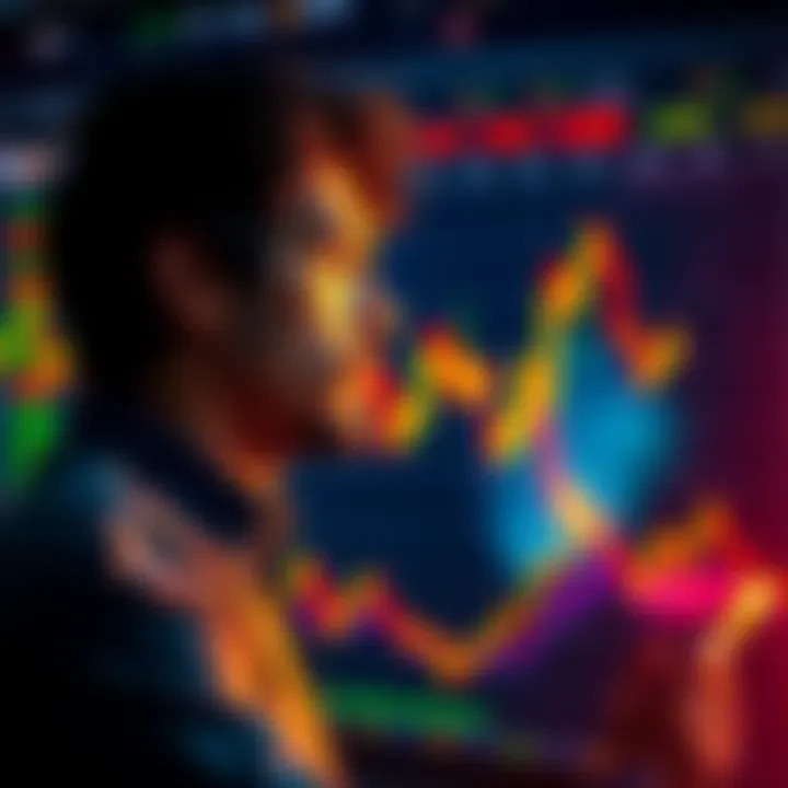 Individual looking at stock market graphs with a thoughtful expression