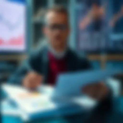 A person reviewing financial documents and charts, reflecting on their betting and investment journey