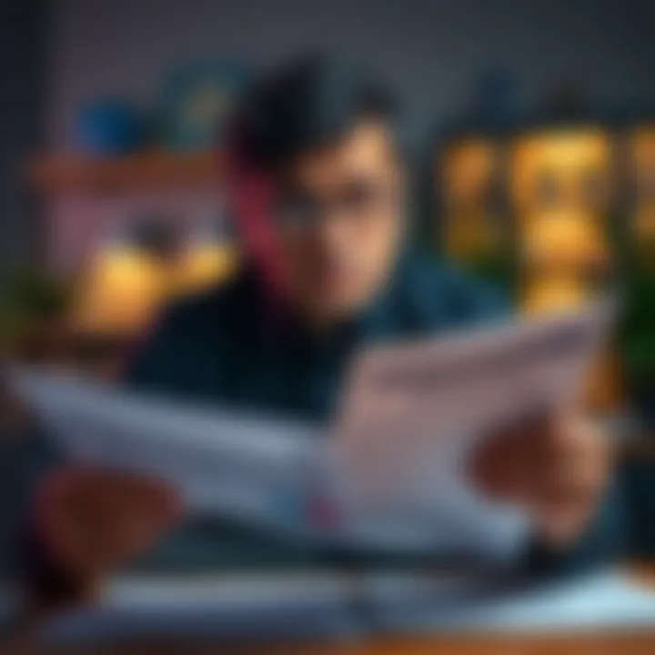 A person looking at financial documents with a concerned expression after deciding to withdraw their investments.