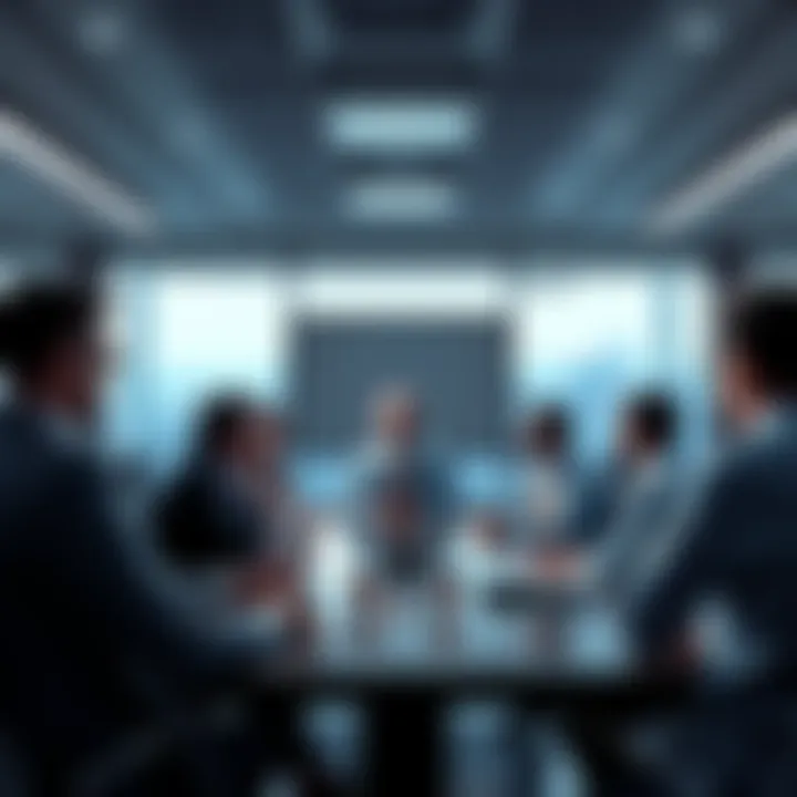 Investors Discuss New Withdrawal Offer Group of investors engaging in a discussion about a new withdrawal offer in a meeting room