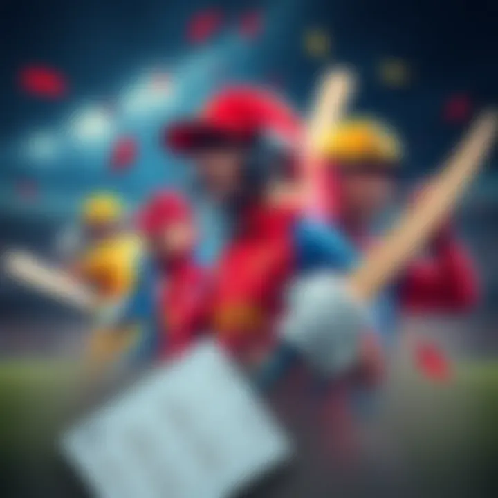 A collage of cricket players and betting slips representing IPL finals