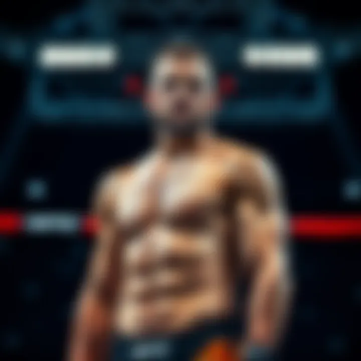 J Hill stands confidently in the Octagon, preparing for his upcoming UFC fight, showcasing determination and focus.