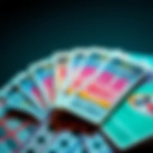 A collection of Jackpot PK 5 betting tickets with colorful designs and prize amounts visible