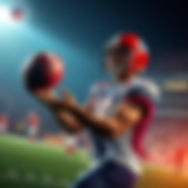 Jake Ferguson catches the ball during a game, with players in the background watching intently