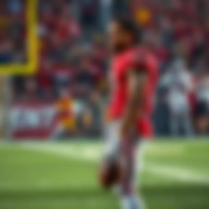 Jalen Hurts looking frustrated during a game Jalen Hurts stands on the field with a disappointed expression, holding a football, while fans react in the background.