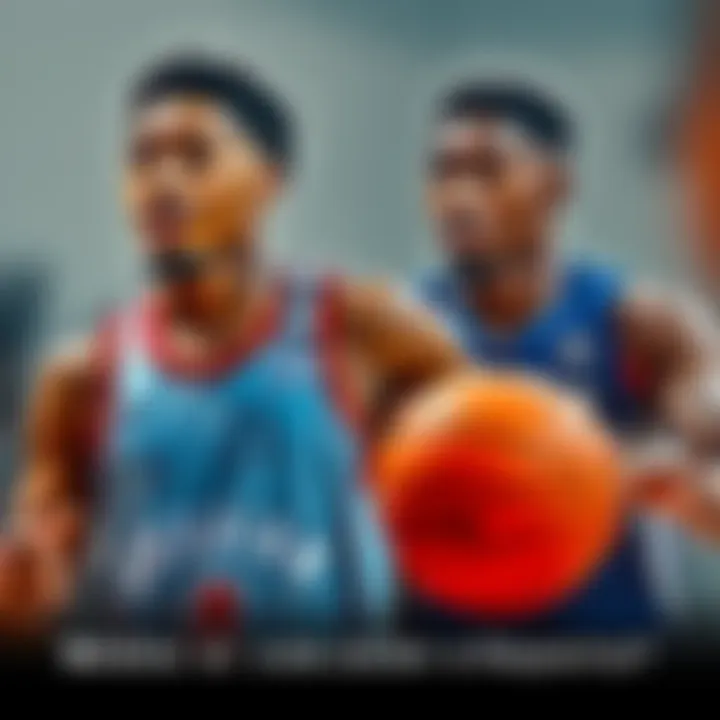 Jalen Johnson and Keyonte George playing basketball, looking intense and focused during a game