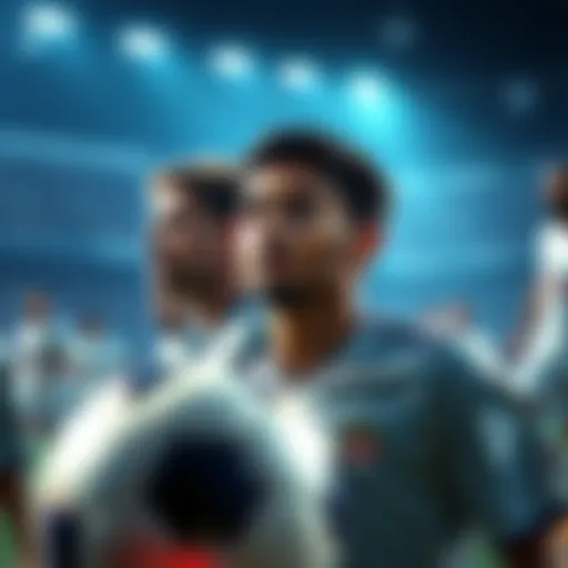 Jamal looking focused while playing soccer, surrounded by teammates and opponents