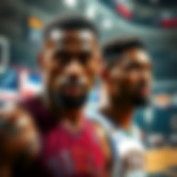 James shows determination to return to the game while Tyrese Maxey is focused during play.