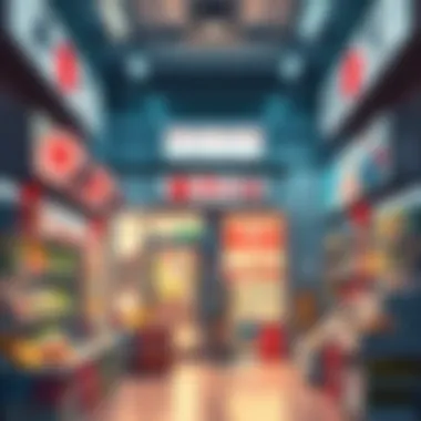 A bright and welcoming Japanese convenience store displaying various products and snacks, showcasing the concept of 'Konbini' in daily shopping.