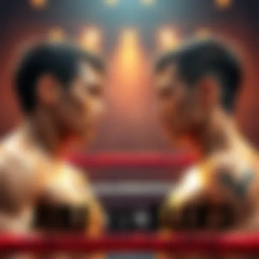 Jiri and Alex standing face to face in a boxing ring, showcasing their intense rivalry before the fight