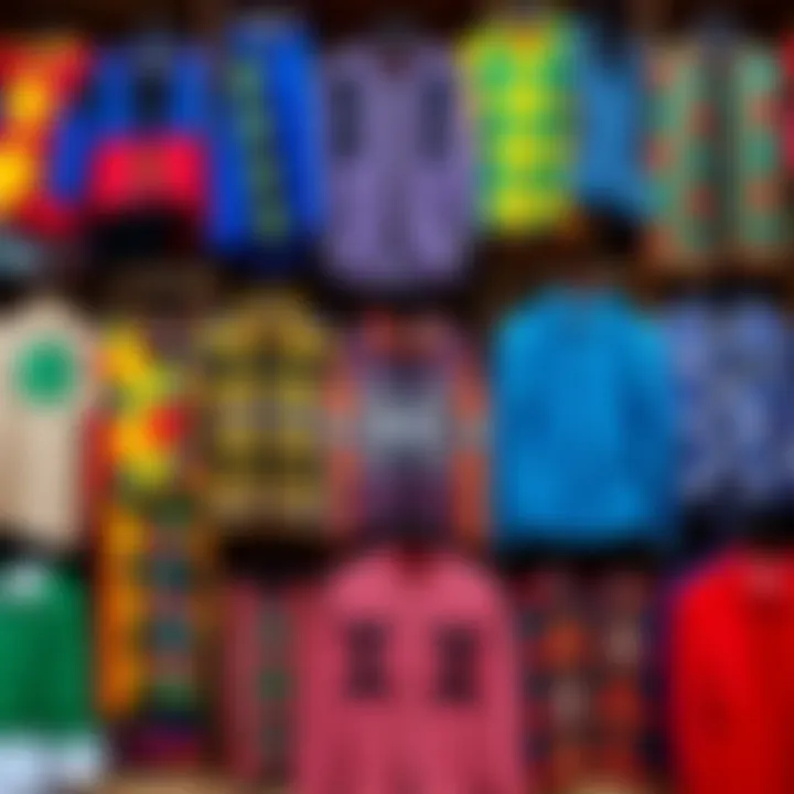 Various colorful jockey silks displayed, representing different horse owners and jockeys. Some have unique patterns and designs that showcase their identities.