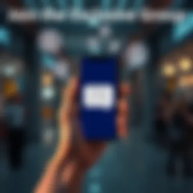 A person holding a smartphone with a message saying 'Get your invite' on the screen, surrounded by chat bubbles representing conversation.