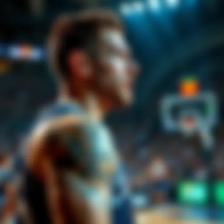 Nikola Jokic on the court, reacting to criticism with the nickname Glass Joe in the background