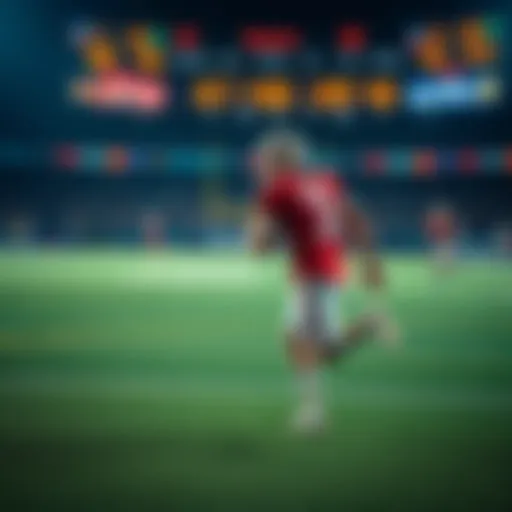 Jordan Love running on the field during a football game, with numbers displayed on the scoreboard in the background, highlighting yardage confusion