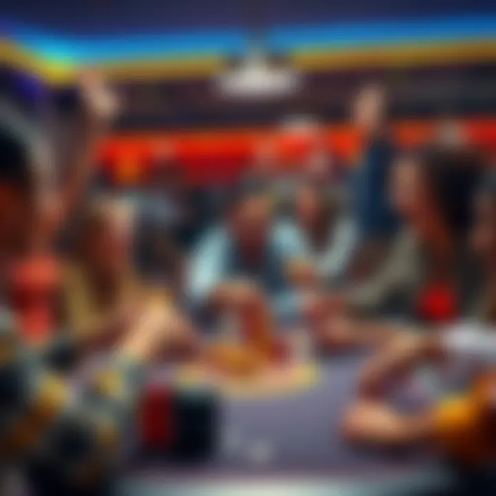 People celebrating a small victory at a gaming table, expressing excitement and desire for more wins