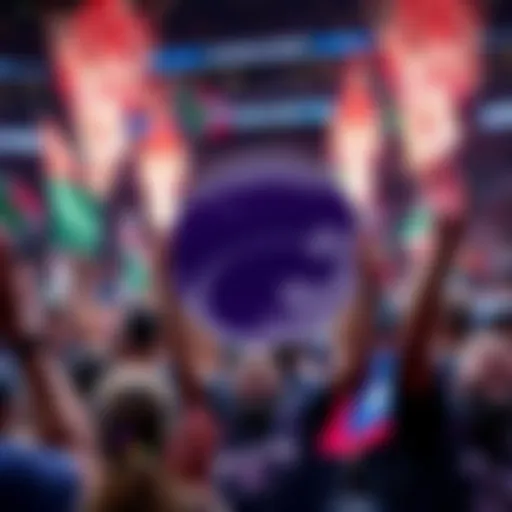 Fans celebrating Kansas State basketball with team colors and signs