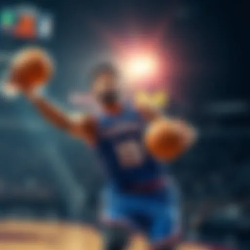 Karl-Anthony Towns in Action Karl-Anthony Towns makes a pass during a basketball game, showing his playmaking skills.