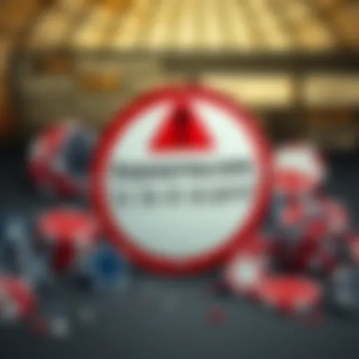 A warning sign with the text 'Kassorna.com is a scam!' displayed over broken casino chips and a faded online gambling website background.