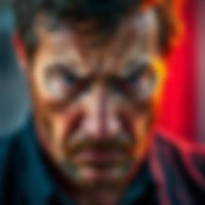 A worried man with furrowed brows showing signs of stress and tension, expressing a need to calm down.