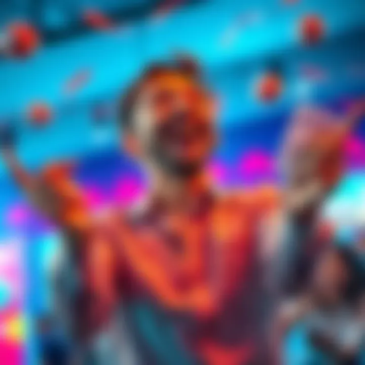 A joyful person celebrating a Keno lottery victory, holding winning tickets with excitement