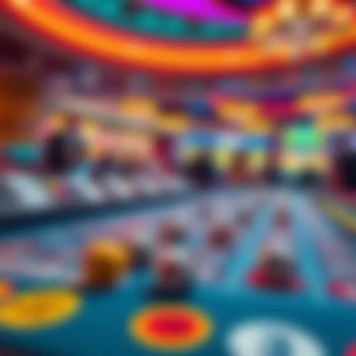 A vibrant Keno game board with numbers and players focused on their tickets during a bonus day.