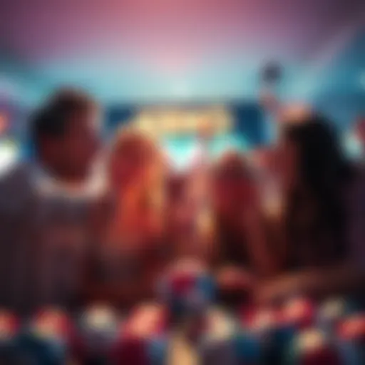 A happy group of people celebrating their Keno winnings with smiles and cheers.