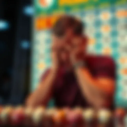 A player frustrated after 1,100 unsuccessful attempts in a Keno game, showing a Keno board with highlighted numbers.