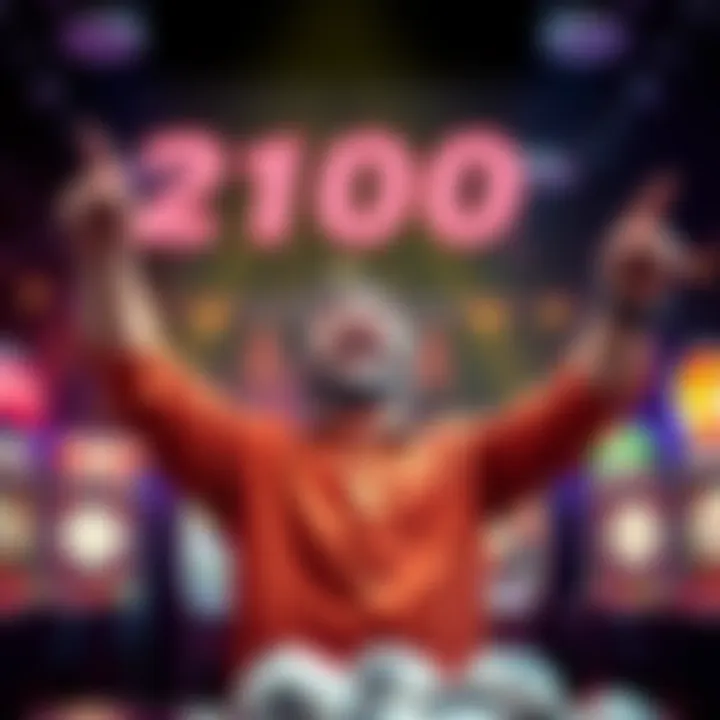 Keno player celebrating win A joyful keno player raising hands in celebration after winning $1000 with a second 7 spot