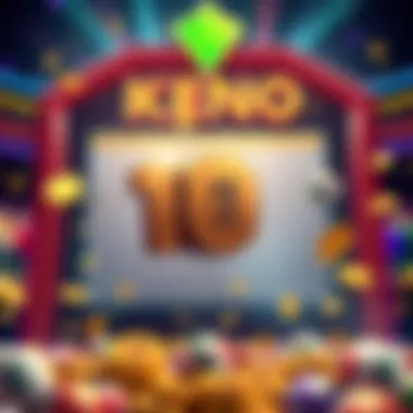 A lively graphic showing a keno board with prizes of 10 CAD being awarded to players, creating excitement among participants.